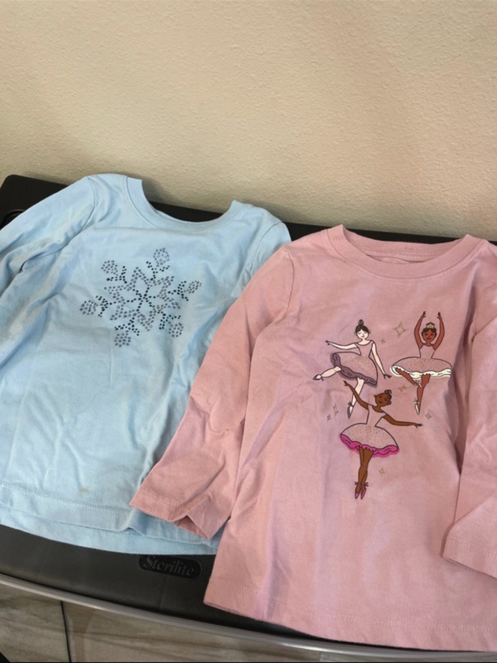 Girls' Pink Ballerina Graphic Long-Sleeve Top
